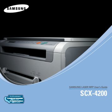 Samsung 19ppm Multifonction laser mono SCX-4200 (SCX-4200/SEE ) - Manuel de l'utilisateur 3.8 MB, pdf, Anglais