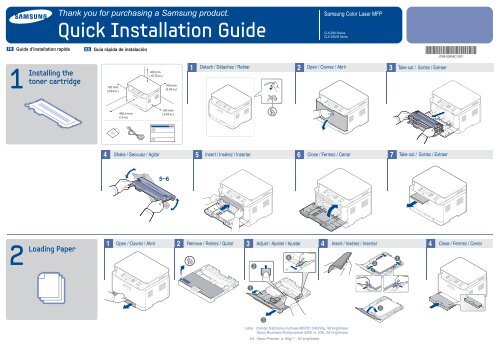 Samsung CLX-3300 Imprimante multifonction laser couleur 3-en-1 (18/ 4 ppm) (CLX-3300/SEE ) - Guide rapide 3.8 MB, pdf, Anglais