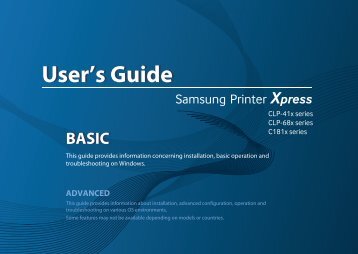 Samsung SL-C1810W Imprimante Laser couleur (18/ 18 ppm) (SL-C1810W/SEE ) - Manuel de l'utilisateur 46.03 MB, pdf, Anglais