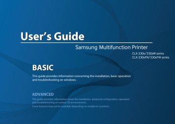 Samsung CLX-3305 Imprimante multifonction laser couleur 3-en-1 (18/ 4 ppm) (CLX-3305/SEE ) - Manuel de l'utilisateur 55.27 MB, pdf, Anglais