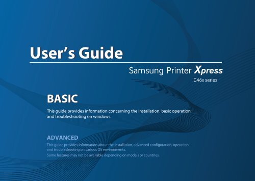 Samsung SL-C460FW Imprimante multifonction laser couleur 4-en-1 (4/ 18 ppm) (SL-C460FW/SEE ) - Manuel de l'utilisateur 57.12 MB, pdf, Anglais
