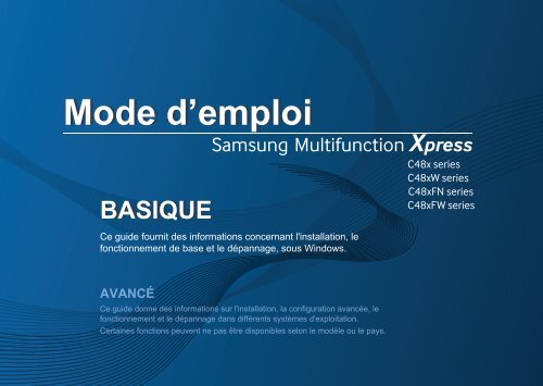 Samsung .. (SL-C480W/SEE ) - Manuel de l'utilisateur 15 MB, pdf, Fran&ccedil;ais