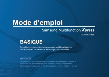 Samsung SL-M2070FW Imprimante multifonction laser couleur 4-en-1 (20 ppm) (SL-M2070FW/SEE ) - Manuel de l'utilisateur 36.46 MB, pdf, FranÃ§ais