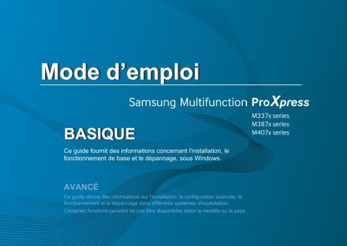 Samsung SL-M4075FX (SL-M4075FX/SEE ) - Manuel de l'utilisateur 51.68 MB, pdf, Fran&ccedil;ais