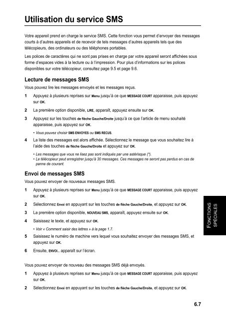 Samsung 3 cpm Fax laser mono SF-370 (SF-370/XEF ) - Manuel de l'utilisateur 3.19 MB, pdf, Fran&ccedil;ais