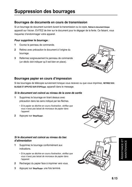 Samsung 3 cpm Fax laser mono SF-370 (SF-370/XEF ) - Manuel de l'utilisateur 3.19 MB, pdf, Fran&ccedil;ais