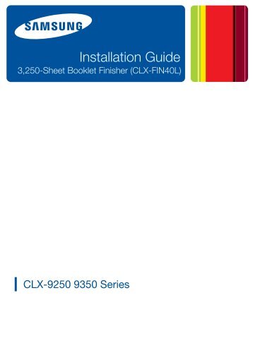 Samsung CLX-9352NA Multifonction A3 Couleur 35 ppm (CLX-9352NA/SEE ) - Installation Guide 0.01MB, pdf, Anglais