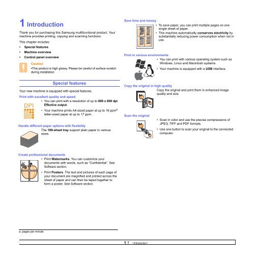 Samsung 16ppm Multifonction laser mono SCX-4500 (SCX-4500/SEE ) - Manuel de l'utilisateur 7.21 MB, pdf, Anglais