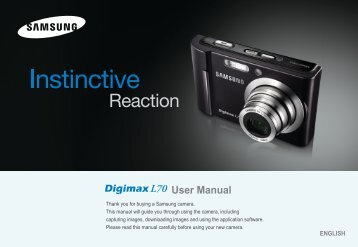 Samsung DIGIMAX L70 (EC-L70ZZBBA/DE ) - Manuel de l'utilisateur 7.48 MB, pdf, Anglais