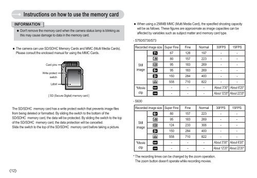 Samsung S730 (EC-S730ZBBA/E1 ) - Manuel de l'utilisateur 8.97 MB, pdf, Anglais
