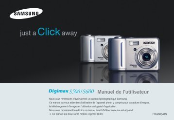 Samsung DIGIMAX S500 (EC-S500ZBBA/FR ) - Manuel de l'utilisateur 7.42 MB, pdf, FranÃ§ais