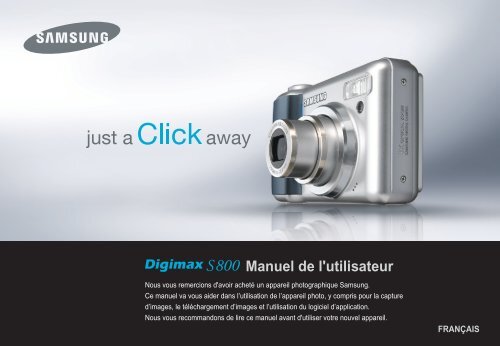 Samsung DIGIMAX S800 (EC-S800ZBBA/E1 ) - Manuel de l'utilisateur 8.49 MB, pdf, Fran&ccedil;ais