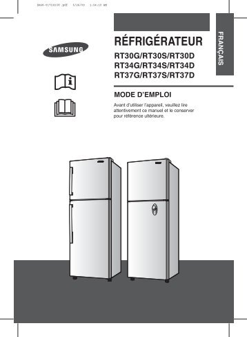 Samsung RÃ©frigÃ©rateur DP A303 L silver RT37GKTS (RT37GKTS1/XEF ) - Manuel de l'utilisateur 21.92 MB, pdf, FranÃ§ais