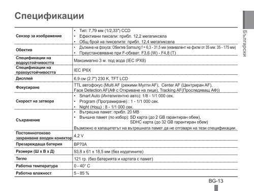 Samsung ST60 (EC-ST60ZZBPBE1 ) - Guide rapide 20.6 MB, pdf, Anglais, BULGARE, CROATE, TCH&Egrave;QUE, Fran&ccedil;ais, ALLEMAND, Grec, HONGROIS, Italien, POLONAIS, Roumain, SERBE, SLOVAQUE, SLOV&Egrave;NE