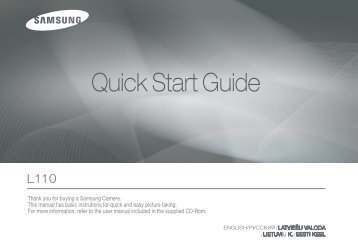 Samsung L110 (EC-L110R01KFR ) - Guide rapide 16.7 MB, pdf, Anglais, Estonien, Llettonie, Lituanien, RUSSIE