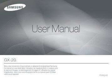 Samsung GX-20 (ER-GX20B01KFR ) - Manuel de l'utilisateur 17.22 MB, pdf, FranÃ§ais