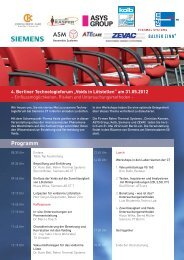 Programm 4. Berliner Technologieforum „Voids in Lötstellen“