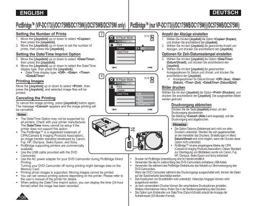 Samsung VP-DC175WB (VP-DC175WB/XEF ) - Manuel de l'utilisateur 21 MB, pdf, Anglais, ALLEMAND