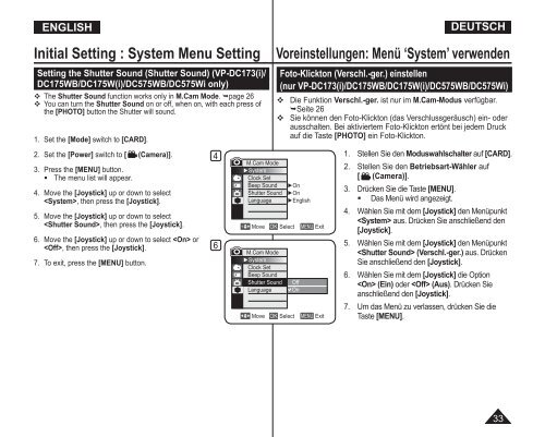 Samsung VP-DC175WB (VP-DC175WB/XEF ) - Manuel de l'utilisateur 21 MB, pdf, Anglais, ALLEMAND