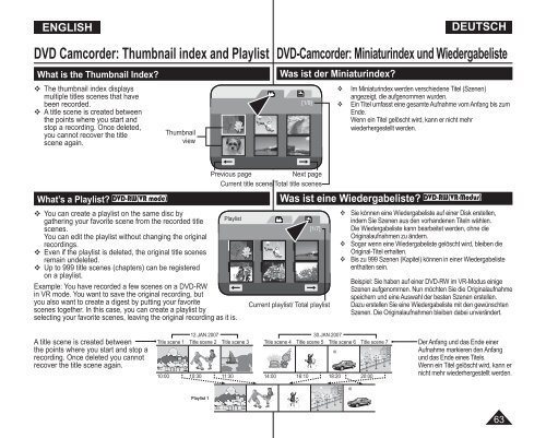 Samsung VP-DC175WB (VP-DC175WB/XEF ) - Manuel de l'utilisateur 21 MB, pdf, Anglais, ALLEMAND