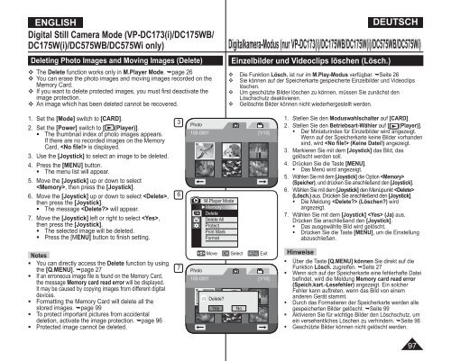 Samsung VP-DC175WB (VP-DC175WB/XEF ) - Manuel de l'utilisateur 21 MB, pdf, Anglais, ALLEMAND