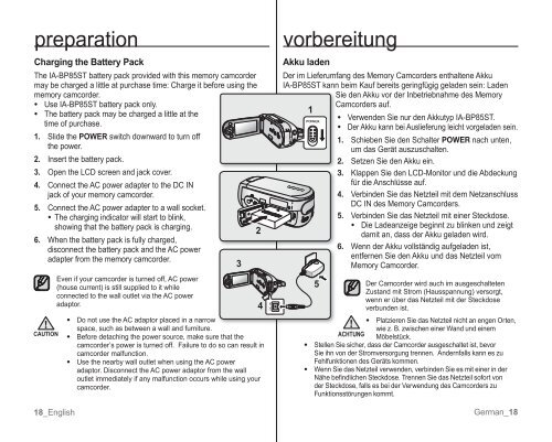 Samsung VP-MX10H (VP-MX10H/XEF ) - Manuel de l'utilisateur 5.52 MB, pdf, Anglais, ALLEMAND