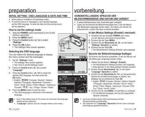 Samsung VP-MX10H (VP-MX10H/XEF ) - Manuel de l'utilisateur 5.52 MB, pdf, Anglais, ALLEMAND