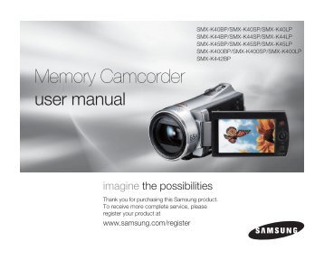 Samsung SMX-K40LP (SMX-K40LP/EDC ) - Manuel de l'utilisateur 14.73 MB, pdf, Anglais