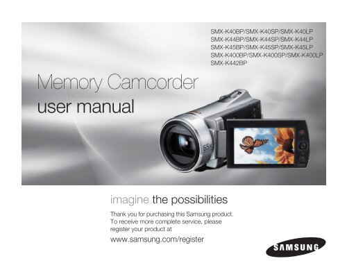 Samsung SMX-K40LP (SMX-K40LP/EDC ) - Manuel de l'utilisateur 14.73 MB, pdf, Anglais