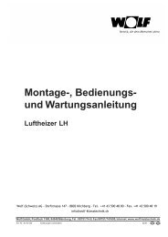 Montage-, Bedienungs- und Wartungsanleitung - Wolf (Schweiz) AG