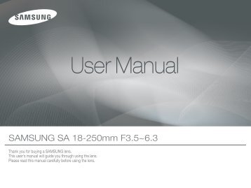 Samsung GX 18-250mm (EZ-DLENS039/E1 ) - Manuel de l'utilisateur 3.31 MB, pdf, Anglais