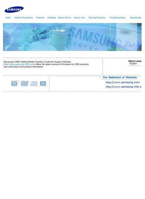 Samsung Slim External 8x Dvd Writer Se S084f Se S084f Rsbs Manuel De L Utilisateur 0 75
