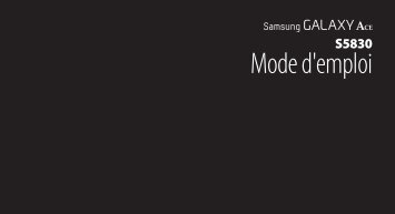 Samsung Galaxy Ace 3.5 pouces - GT-S5830 (GT-S5830OKAXEF ) - Manuel de l'utilisateur 2.5 MB, pdf, FRANÃAIS (Orange)