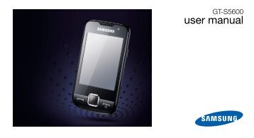 Samsung GT-S5600 (GT-S5600HAAXEF ) - Manuel de l'utilisateur 3.31 MB, pdf, Anglais