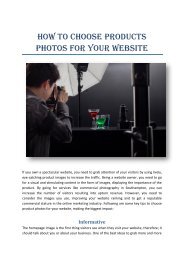 How to choose products photos for your website