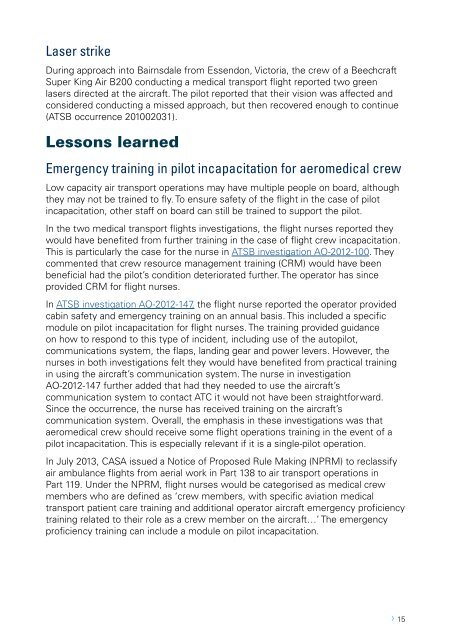 Pilot incapacitation occurrences 2010–2014