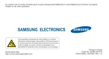 Samsung Samsung Corby TXT jaune - Open market (GT-B3210CYAXEF ) - Manuel de l'utilisateur(BEL) 2.45 MB, pdf, FranÃ§ais