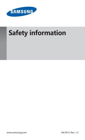 Samsung GT-S5310G (GT-S5310BKGFTM ) - Instructions de sÃ©curitÃ© 0.01MB, pdf, Anglais, FranÃ§ais