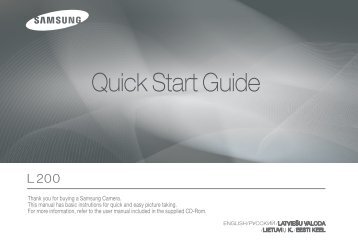 Samsung L210 (EC-L210B01KFR ) - Guide rapide 16.75 MB, pdf, Anglais, Estonien, Llettonie, Lituanien, RUSSIE