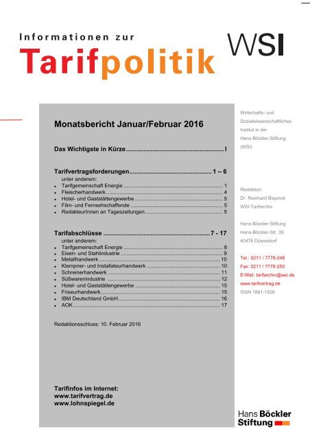 Monatsbericht Januar Februar 16