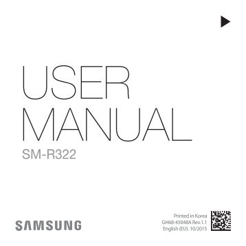 Samsung Samsung Gear VR pour GS6 Family (SM-R322NZWAXEF ) - Manuel de l'utilisateur 2.74 MB, pdf, Anglais