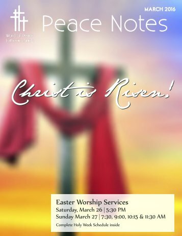 Peace Notes March 2016 - Word of Peace Lutheran Church