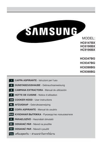 Samsung HDC6190BX (HDC6190BX/XEF ) - Manuel de l'utilisateur 0.31 MB, pdf, Anglais