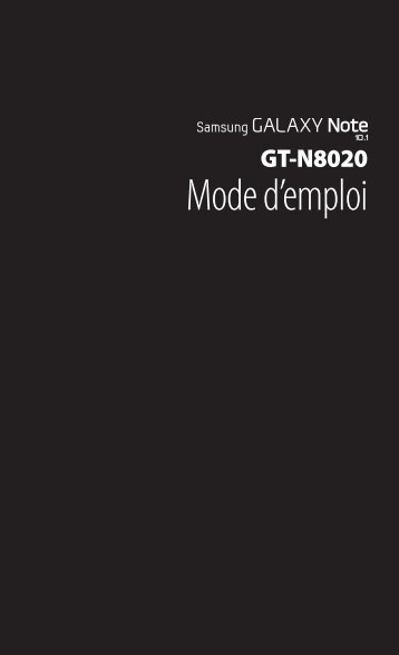 Samsung GT-N8020 (GT-N8020EAASFR ) - Manuel de l'utilisateur 13.32 MB, pdf, FRANÃAIS (Orange)