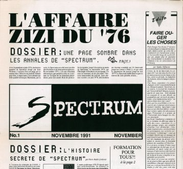 SPECTRUM #1/1991 spécial "zizi"