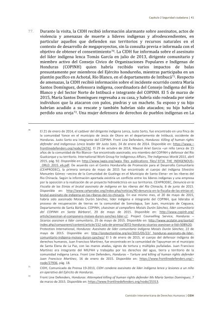 Situación de derechos humanos en Honduras