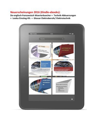 Kindle ebooks: Neuerscheinungen 2016 (De-englisch-franzoesisch Woerterbuecher +  Technik-Abkuerzungen  +  Lexika Einstieg-Kfz  +  Glossar Elektroberufe/ Elektrotechnik / Automatiker