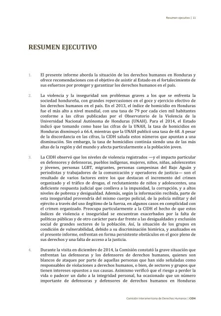 Situación de derechos humanos en Honduras