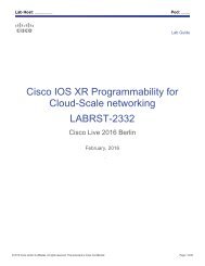 Cisco IOS XR Programmability for Cloud-Scale networking LABRST-2332