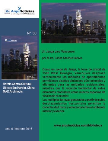 e-An N° 30 nota N° 3 Un Jenga para Vancouver por el arq. Carlos Sánchez Saravia